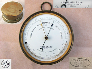 19th Century Holosteric Barometer & Thermometer signed Chancellor & Son, Dublin